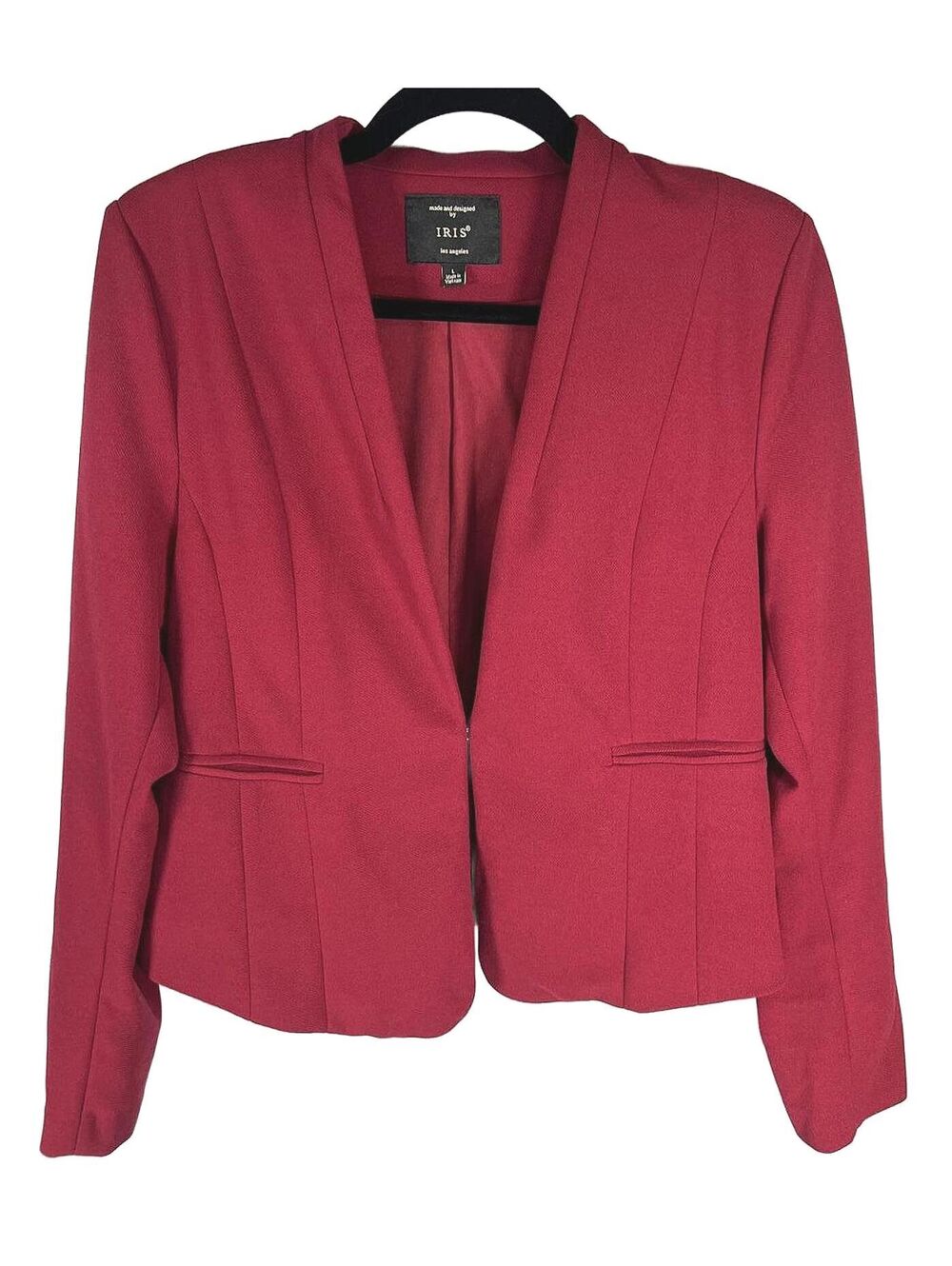 Red Iris Los Angeles Tailored Blazer High-Impact Office Siren Cherry Red Bold  L
